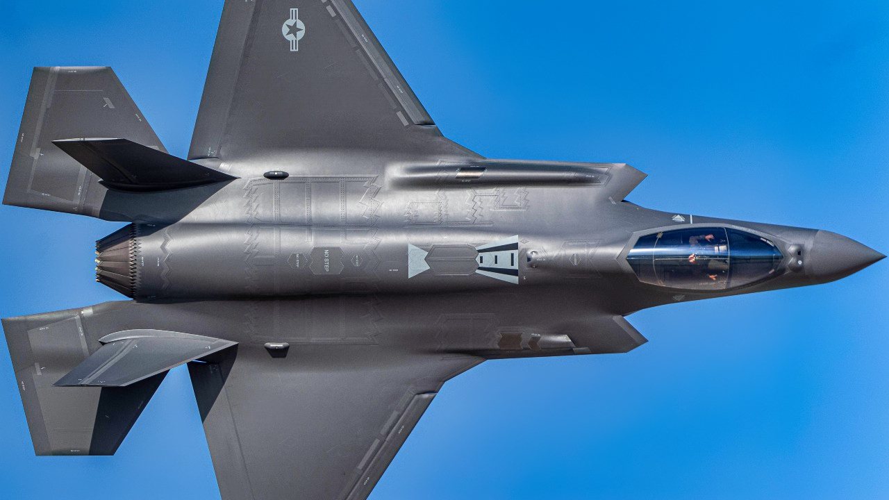 U.S. Air Force Maj. Kristin “BEO” Wolfe, F-35A Lightning II Demonstration Team pilot and commander, flies a U.S. Air Force F-35 during the Dubai Airshow, United Arab Emirates, Nov. 13, 2023. The U.S. maintains a highly agile fighting force, which leverages the most advanced training and platforms to dominate the warfighting landscape for the long-term security and stability of the region. (U.S. Air Force photo by Staff Sgt. Kaitlyn Ergish)