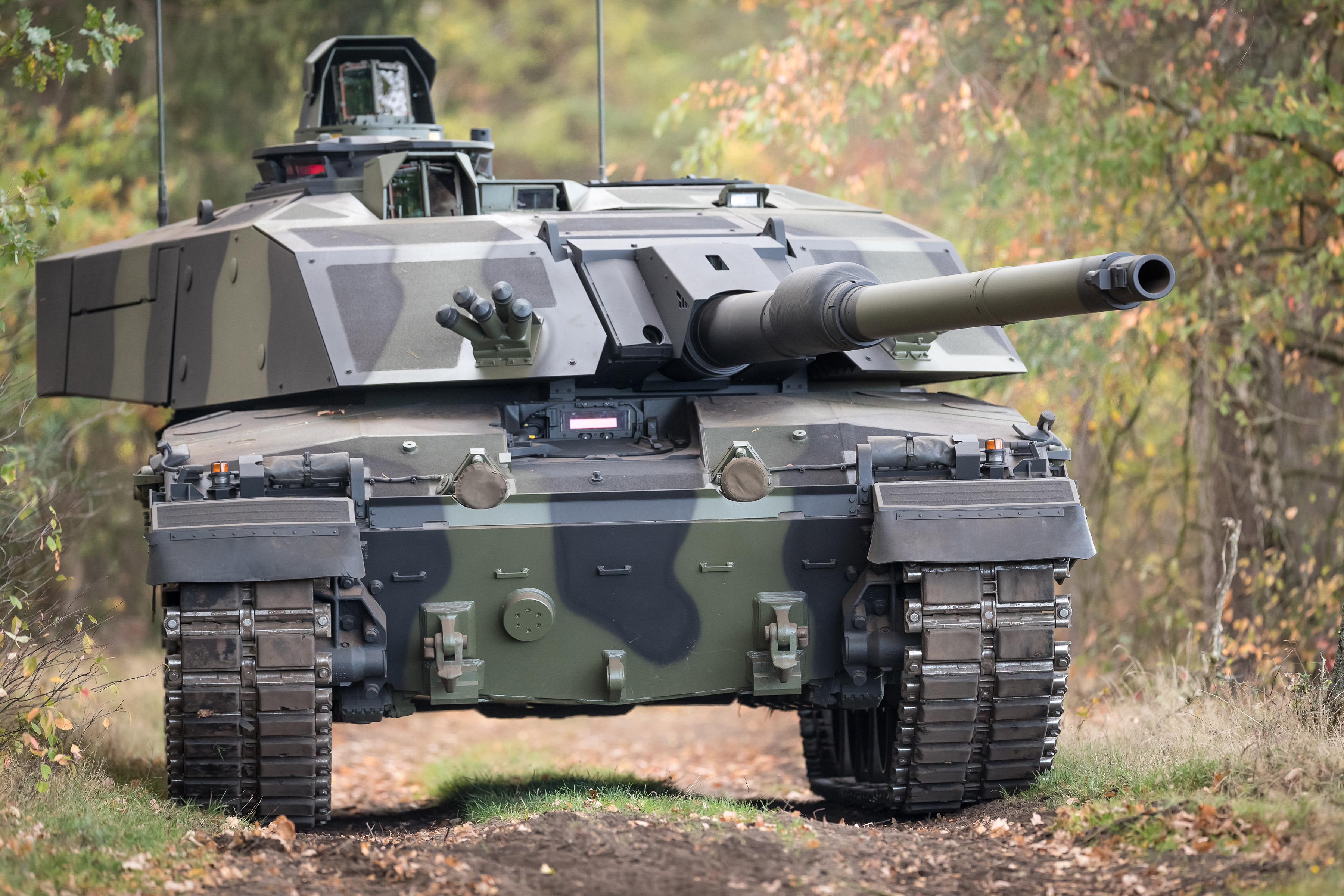 Image of Challenger 3, during turret demonstrator trials in Unterlüß, Germany on the 22 October 2018.A major upgrade of the British Army’s main battle tank featuring extra fire-power and cutting edge protection systems will ensure the UK remains at the forefront of tank design, poised to respond to future global threats and challenges.A contract with RBSL to deliver 148 Challenger 3 tanks will extend the platform’s out of service date to 2040. It will provide skilled jobs in UK industry, offer export opportunities and will support the case for the UK participation in any future international tank programmes.The overhaul will include a new 120mm smoothbore gun which uses the most advanced globally available ammunition; a new suite of sights providing tank commanders with enhanced day and night targeting abilities; new modular armour, an active protection system and a turret that can be fitted to the tanks of allies and global partners.As part of the Challenger 3's layered protection, the fleet w