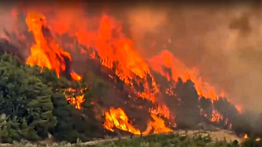 Φωτιά στην Κορινθία - Επιχειρούν 140 πυροσβέστες, 11 αεροσκάφη και 5 ελικόπτερα