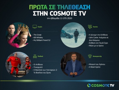 Στις πρώτες θέσεις της τηλεθέασης η COSMOTE TV