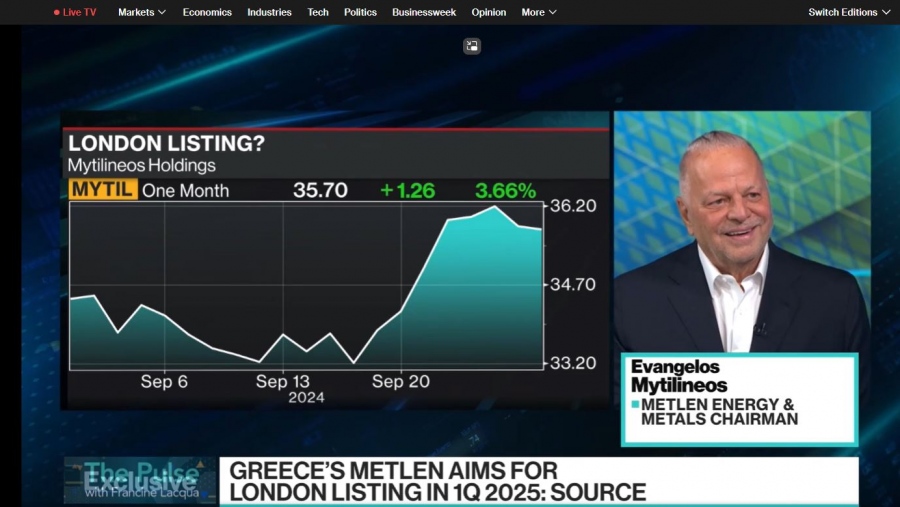 Μυτιληναίος σε Bloomberg: Το β' 3μηνο του 2025, η είσοδος στο Χρηματιστήριο του Λονδίνου