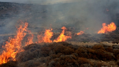 Αναστάτωση στην Αμοργό: Χωρίς ηλεκτρικό ρεύμα λόγω πυρκαγιάς