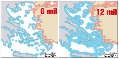 Η Ελλάδα και δεν μπορεί αλλά και δεν θέλει να επεκτείνει τα χωρικά της ύδατα στο Αιγαίο στα 12 ναυτικά μίλια - Οι αιτίες...και το 90% της ΑΟΖ