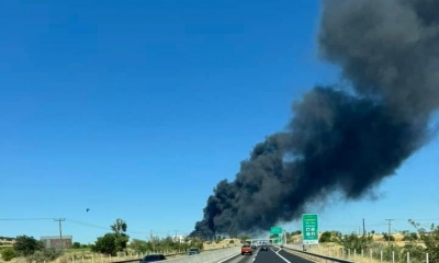Συναγερμός στην Πυροσβεστική - Ξέσπασε φωτιά στη Ριτσώνα κοντά στο εργοστάσιο Παπουτσάνης